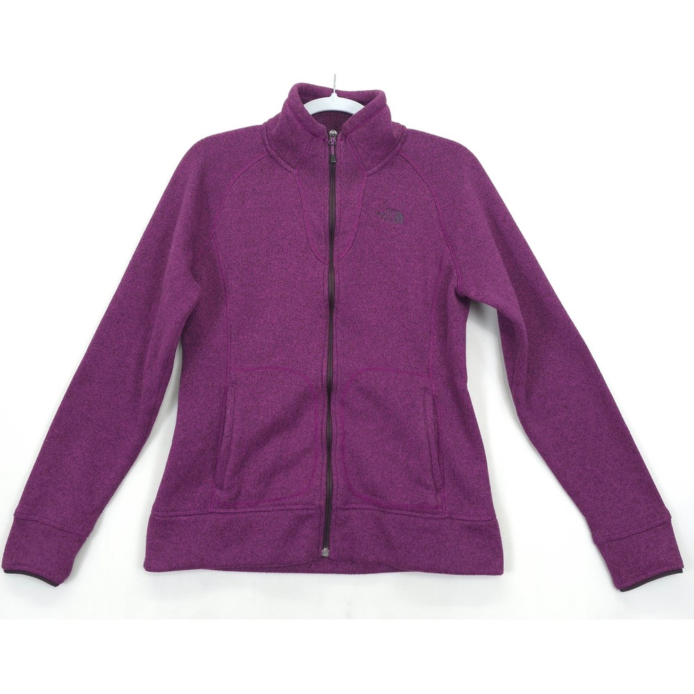 The North Face Fleece Jacket Women M Purple Full Zip High Neck Outdoor Cozy Warm